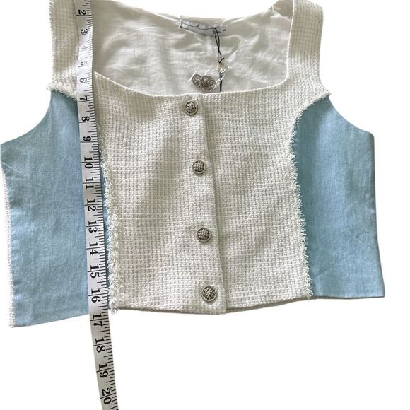 BY EGREIS NWT Crop Button Down Top/Vest Size Large - Picture 5 of 6